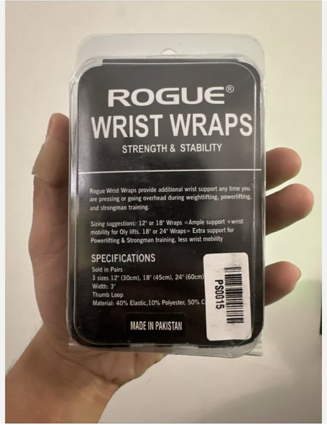 Rogue Fitness Wrist Wraps, Short 12", Black, Power/Weight Lifting