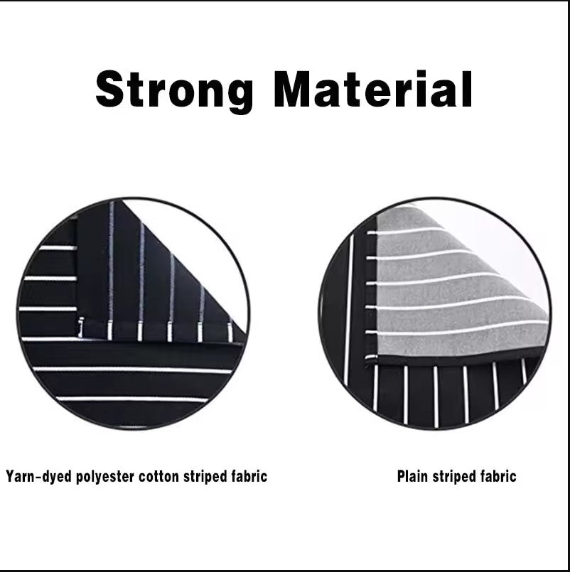 White Black Striped Man Woman Home Restaurant Kitchen Baking Nail Bib Oil Repellent Work Apron 2 Pockets Adjustable Clean Apron