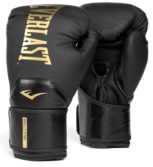 Everlast Elite 2 Boxing Gloves | Pro Training Gloves for Men and Women | Secure Fit Hook and Loop Closure & Ventilation 16-18 Oz